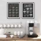 Кофейное меню принты Винтажный стиль плакат для заток мемелом настенное искусство в Кафе Декор холст живопись Ретро Настенная картина кофе декор для угла