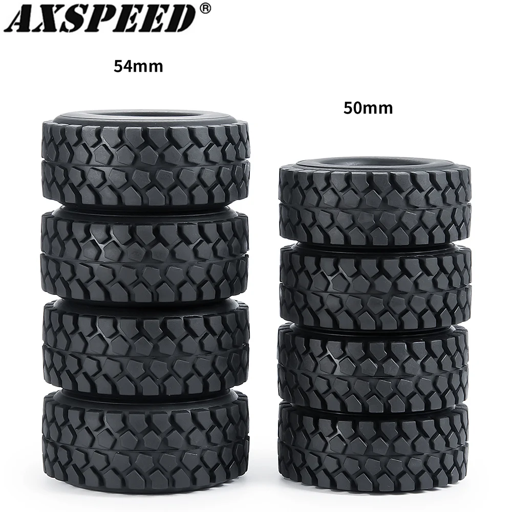 

Резиновые шины AXSPEED, 4 шт., 1,0 дюйма, вездеходные колесные шины 50*20/54*23 мм для 1/24 Axial SCX24 90081, детали для машин на гусеничном ходу на радиоуправлен...
