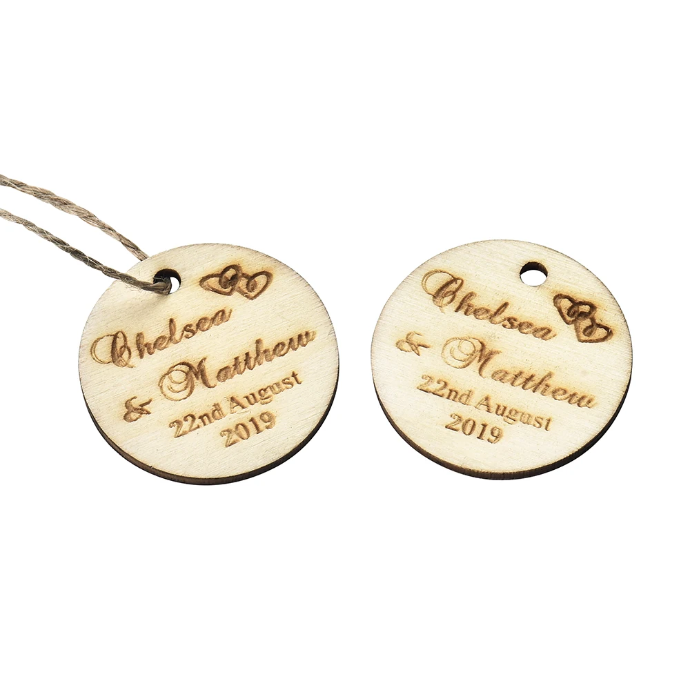 50pcs Personalised Engraved Wooden Circle Table Centerpieces Custom Name Jute Tag Wedding Baby Shower Gifts Round Decor Favors | Дом и сад