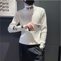 british autumn winter sweater men clothing fashion tightcasual turtleneck long sleeve pullovers pull homme sale plus size 3xl