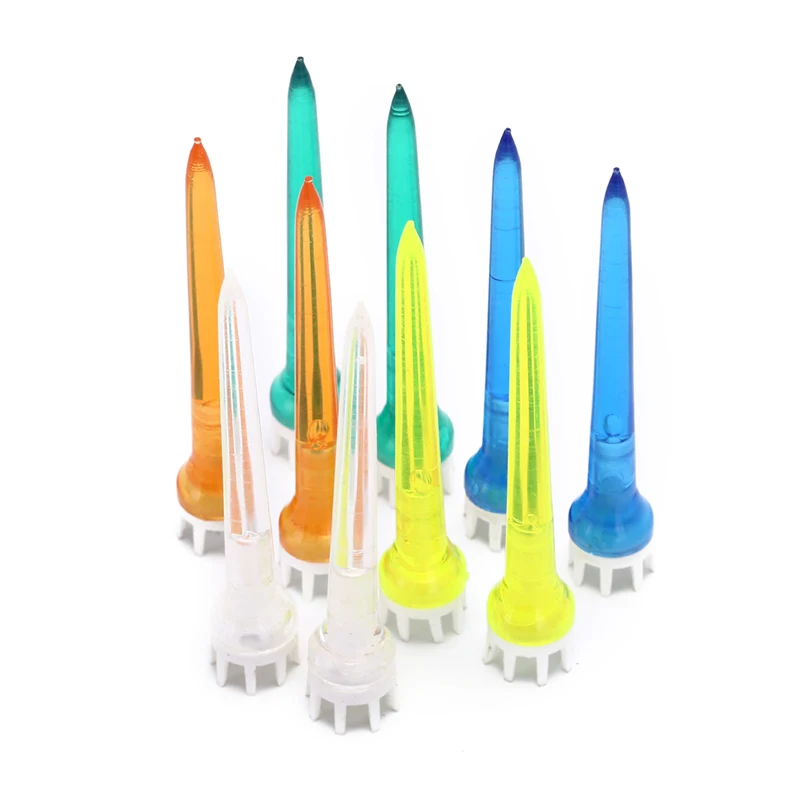 

10pcs Mixed Color Plastic Golf Tee 78mm Transparent Tee Crown Golf Tee Accessories Wholesale