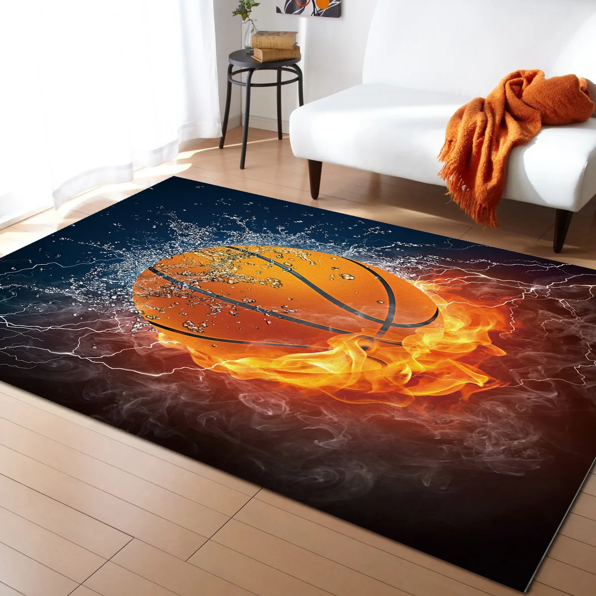 

Basketball Lightning Pattern Carpets for Living Room Bedroom Area Rug Kids Room Play Mat 3D Printed Home Large Carpet