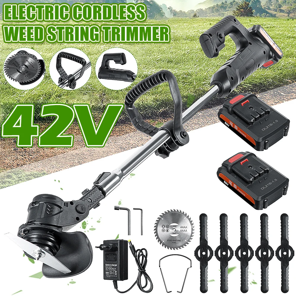 1800W 42V аккумуляторная электрическая газонокосилка сорняков щетка Длина