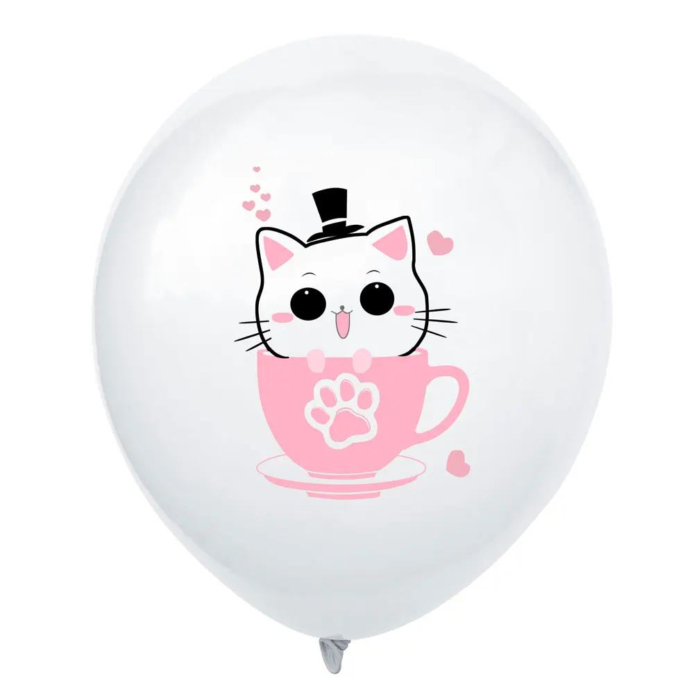 

12inch Cute Pet Teacup Cat Dog Latex Balloons Wedding Ballons Decorations Anniversaire Kids Adults Birthday Gifts Party Supplies