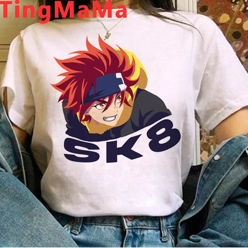 Футболка мужская с японским аниме милый графический рисунок на скейтборде