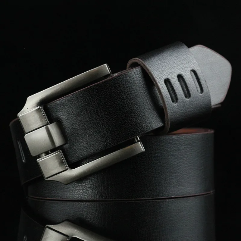 

New Men's Luxury Leather Belt Pin Buckle Belts Men Alloy Buckle Fashion Male Vintage Waist Strap Soft Pu Leather Waistband 110cm