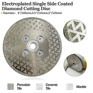 SHDIATOOL 1 шт M14 нить алмазный отрезной диск с электролитическим покрытием и шлифовальный диск Мрамор одной стороны лезвие с покрытием камень, Алмаз колеса
