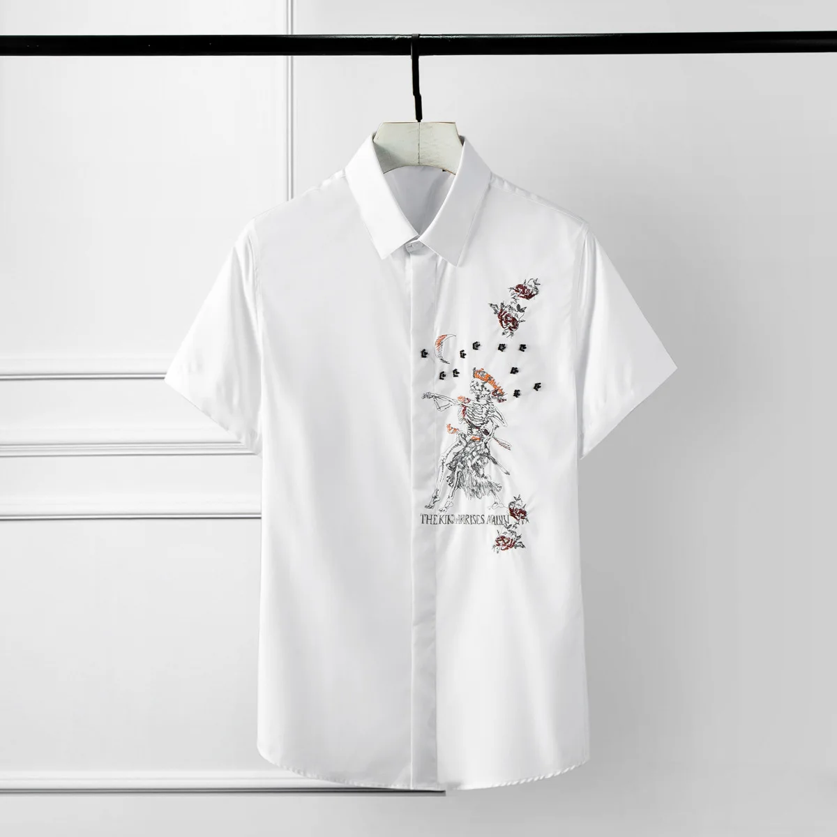 Minglu протектор летние мужские футболки класса люкс с вышивкой коротким рукавом