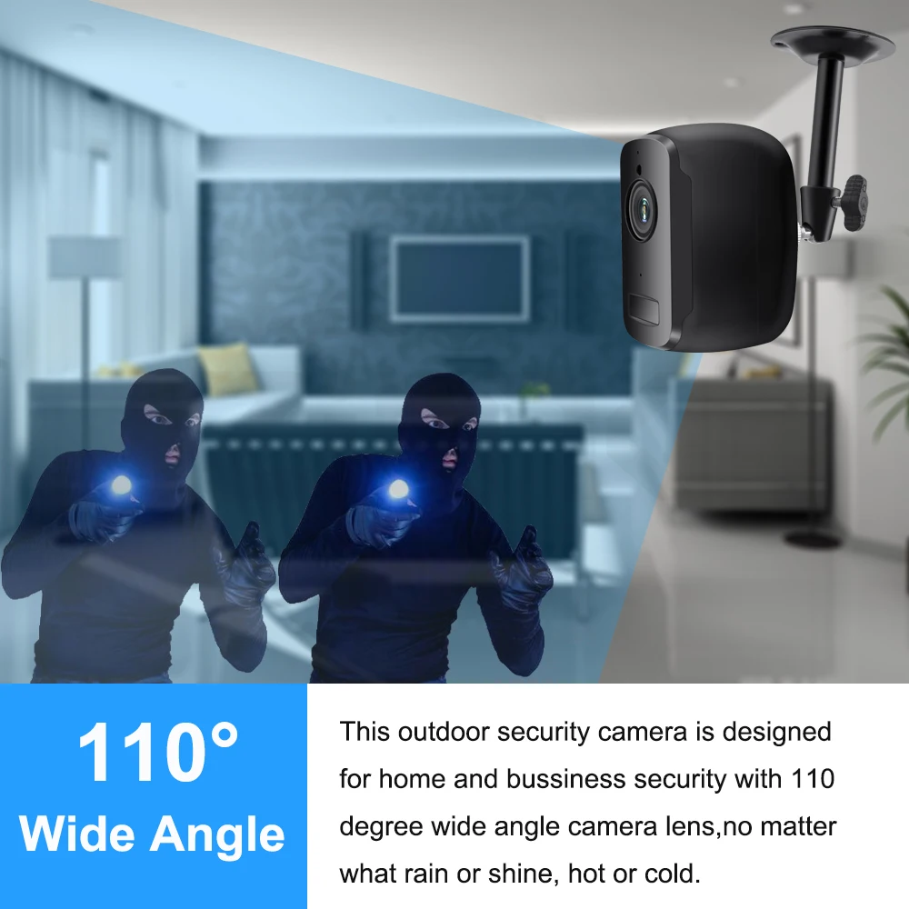 Батарея Wifi камера 1080P наружная перезаряжаемая домашняя охранная ip-камера видеонаблюдения беспроводная двухсторонняя аудио PIR сигнализация