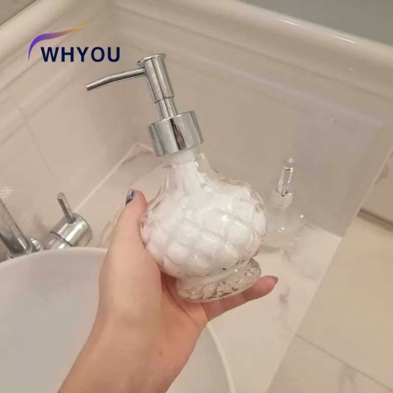 WHYOU-botella de cristal para lavado de manos, dispensador de jabón líquido para Hotel, botella de emulsión, accesorios de baño, regalo
