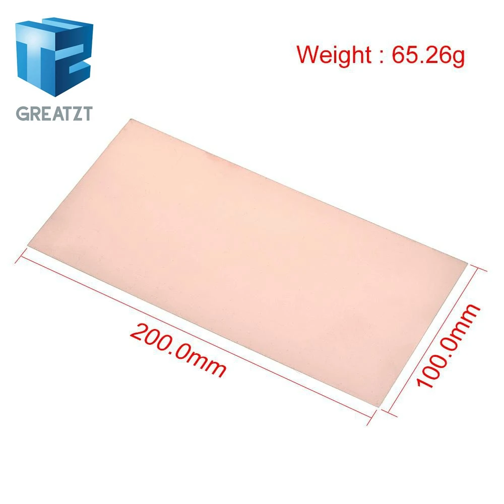 GREATZT 100x200x1.5mm single Sided Copper Clad Plate Pcb Circuit Board Fr4 Laminate | Электронные компоненты и