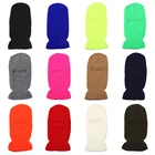 Простая однотонная вязаная шапка M7DD на все лицо с 1 отверстием, зимняя теплая Балаклава для весны, осени, зимы, занятий спортом на открытом воздухе