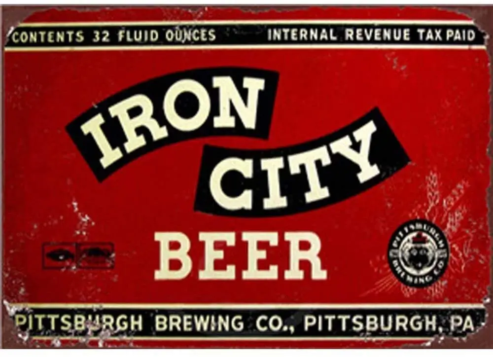 

LANK Tin Sign Iron City Beer Metal Funny Novelty Signs Vintage Style Wall Decor Man Cave Bar Pub 12x8 Inches