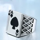 Модное мужское металлическое кольцо Ace of Spades в стиле панк