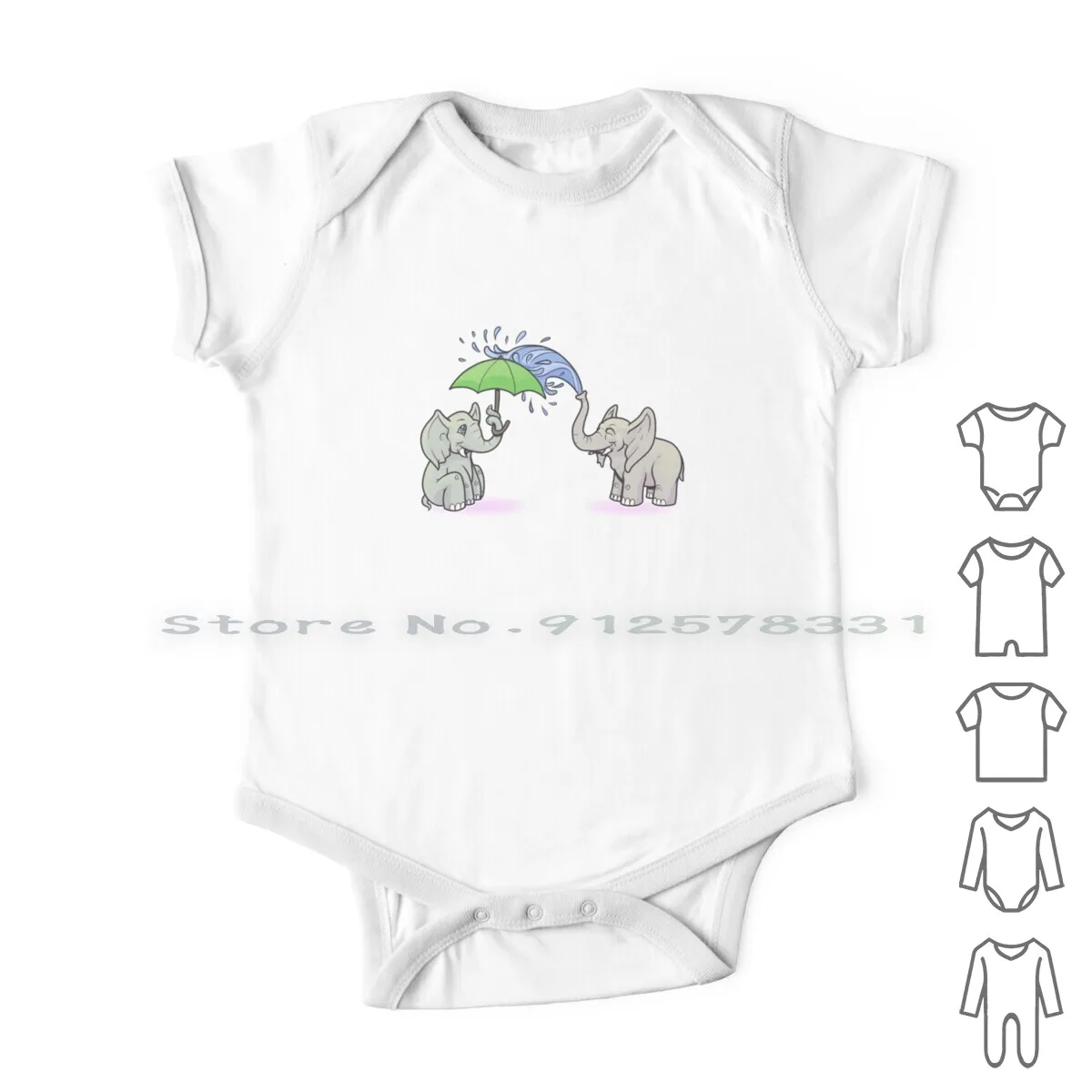 

Elephant Shower Newborn Baby Clothes Rompers Cotton Jumpsuits Elephant Cute Cartoon Animation Comics Babar Infant Long Sleeve