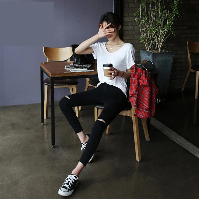 Женские рваные джинсы с эффектом пуш-ап высокой талией | Женская одежда