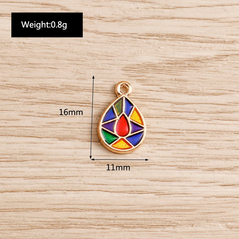 

10pcs 11*16mm Mini Water Drop Charms Pendants for Jewelry Findings Crafting Colorful Enamel Charms DIY Bracelets Earrings Making