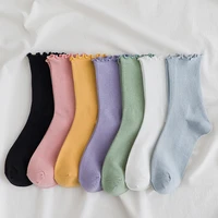 instagram hot socks womens fashion color solid socks cotton socks woman girls casual yellow white green pink purple socks
