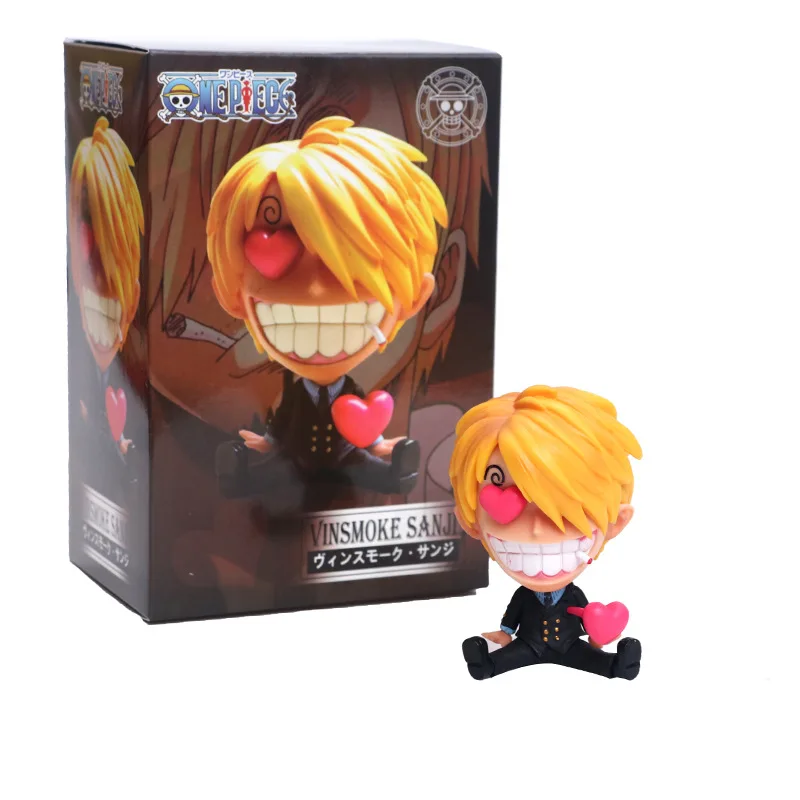 Sanji Q Ver. Экшн-фигурка в виде сердца мини сидящего из ПВХ Семейная Игрушка Vinsmoke Luffy
