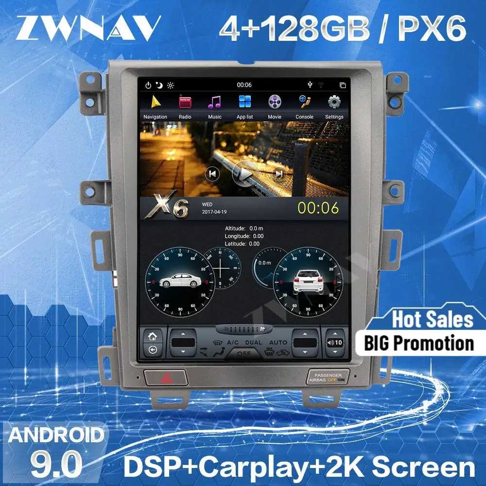 

4+128G Tesla Screen Carplay For 2007-2014 Ford EDGE Android Car Multimedia Player GPS Audio Radio Recorder Auto Stereo Head Unit
