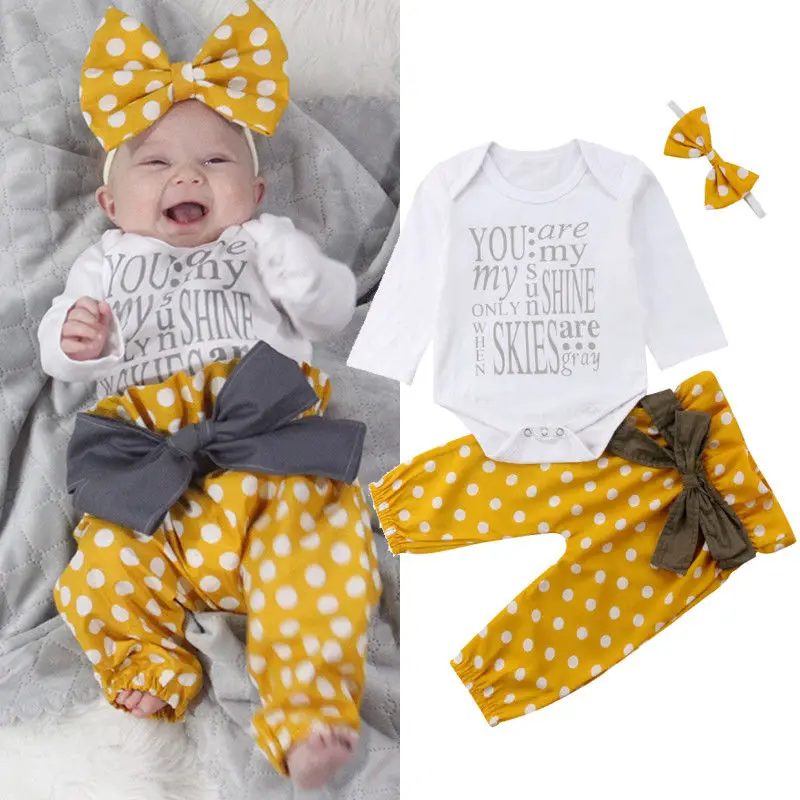 Комплект из 3 х предметов для новорожденного маленьких девочек хлопковые топы