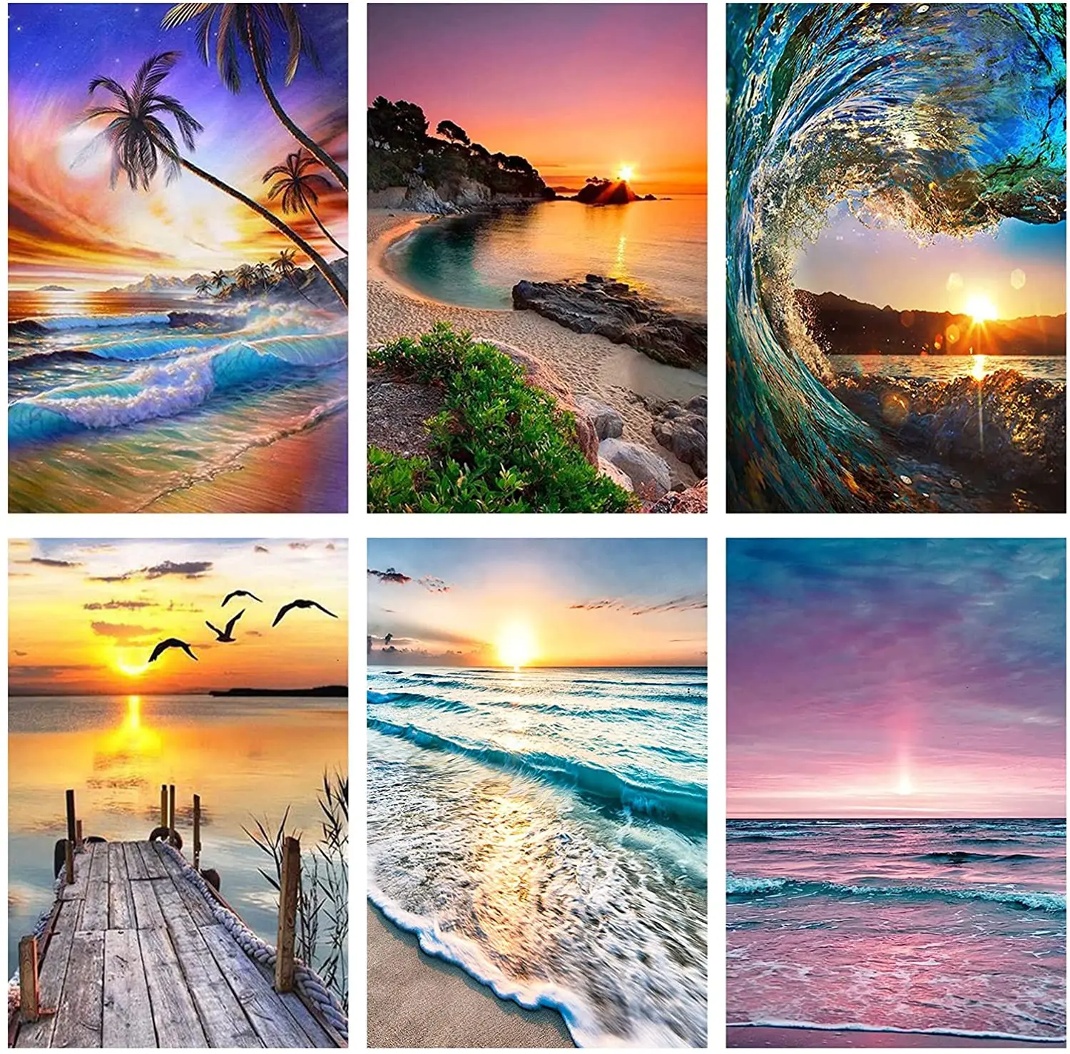 

Eniref Scenery Diamond Mosaic Painting 5D DIY Full Drill Rhinestone Round Embroidery Kits Gem Art Home Wall Decor