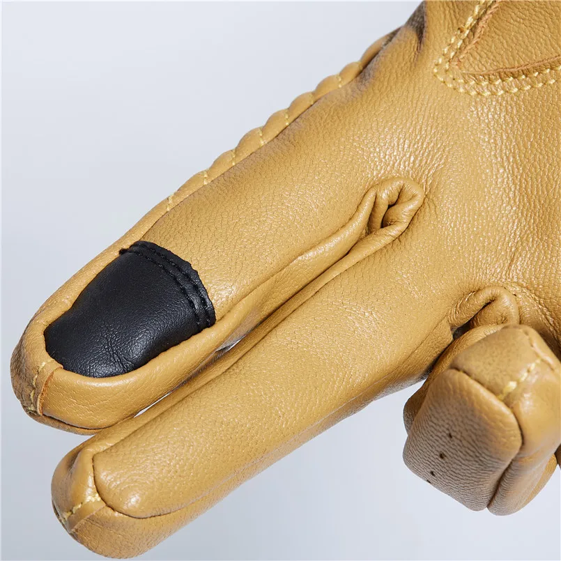 Винтажные Кожаные Мотоциклетные Перчатки с сенсорным экраном мужские