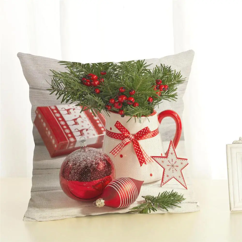 

Christmas Series Cushion Cover Pillowcase Seat Sofa Pillow Cover Square Cushion Cover for Party Decoration