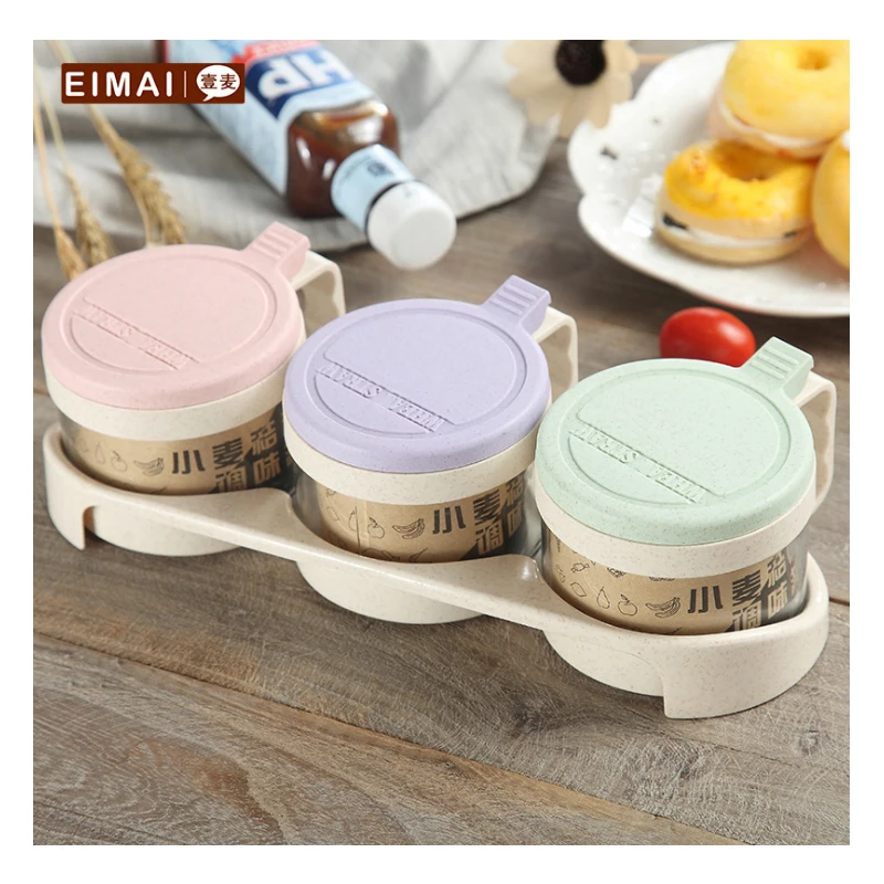 Пшеничная соломенная стеклянная флакон для приправ дома коробка приправа