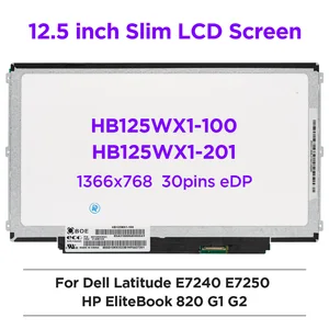 12 5 laptop lcd screen hb125wx1 100 fit hb125wx1 201 lp125wh2 tpb1 b125xtn01 0 for dell e7240 hp g1 g2 elitebook 820 hd1366x768 free global shipping