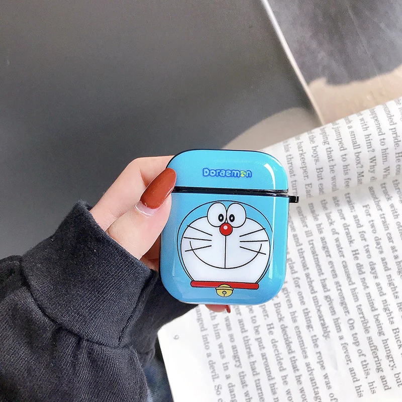 Чехол для наушников Аниме Doraemon machine чехол AirPods 1 2 мягкий силиконовый беспроводных