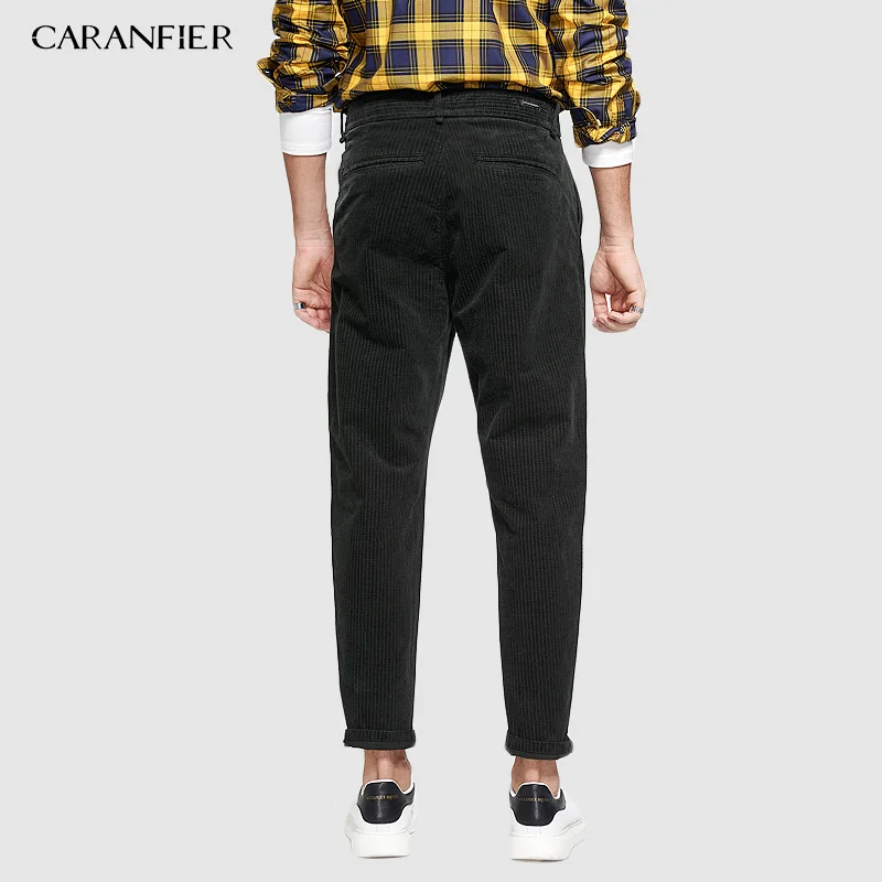 CARANFIER 2019 Brand Casual Pants Men Male Corduroy Fashion Trousers Plus Size Ankle-Length High Quality 34 36 | Мужская одежда