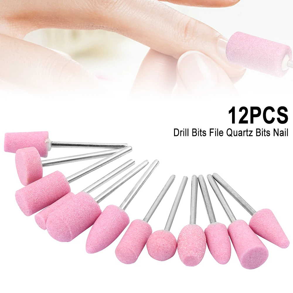 

12pcs Diamond Nail Drill Bits Manicure Ceramic Mill Manicure Machine Set Cutter For Electric Nail Files Nail Drill Bit Feecy