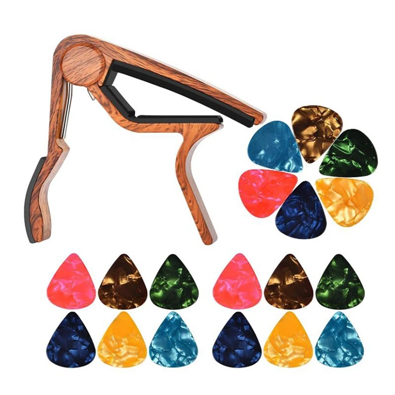 

Guitar Capo,Guitar Pick 0.46mm/0.71mm/0.96mm Suitable for Acoustic Guitar Electric Guitar Bass Ukulele,Banjo,Etc