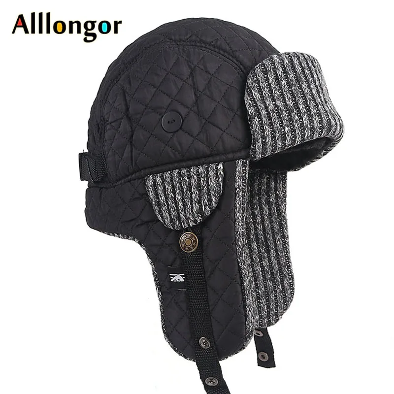 Для русской зимы Шапки для мужчин теплая 2020 бомбардировщик шапка ушанка из