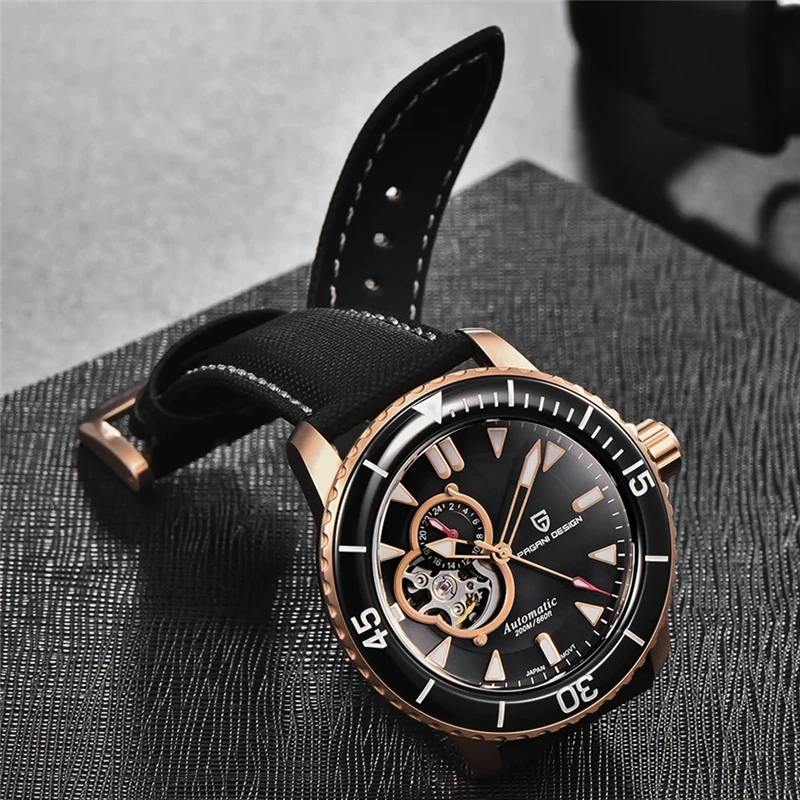 PAGANI DESIGN Tourbillon Mechanical Wristwatch Sapphire Crystal Hollow Automatic Watches Top Brand 200M Waterproof Men's Watch