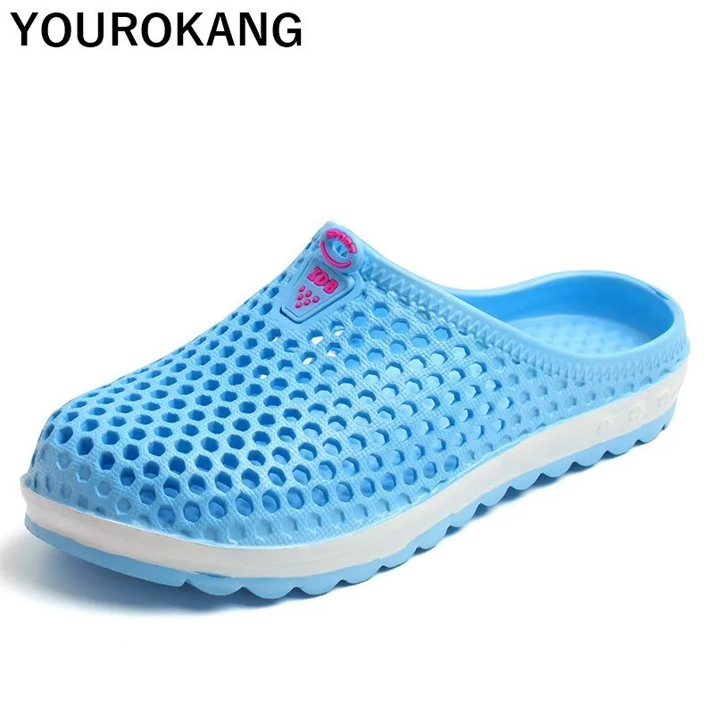 Шлепанцы женские легкие для сада и пляжа ажурные сандалии бассейна массажные