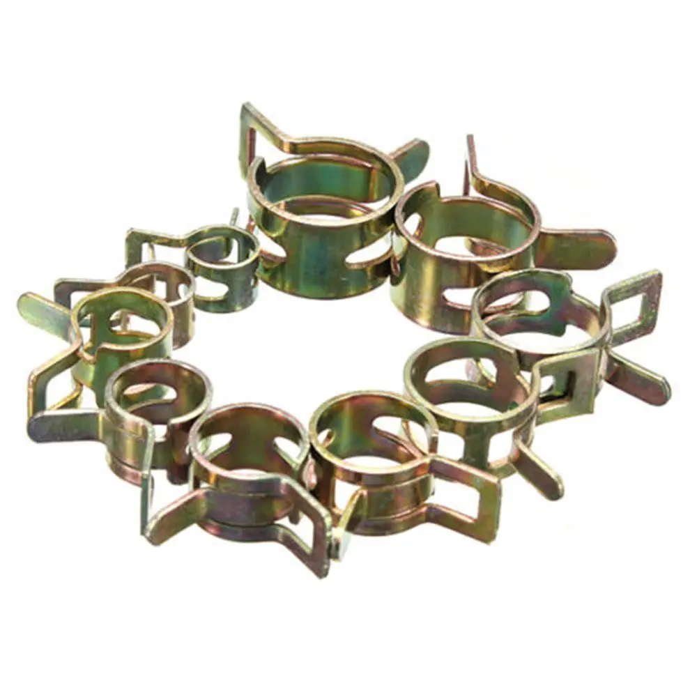 

New 10pcs 6-15mm Spring Band Type Fuel Vacuum Hose Silicone Pipe Tube Clamp Clip Brake Line Flaring Device Copper Brake Pipe