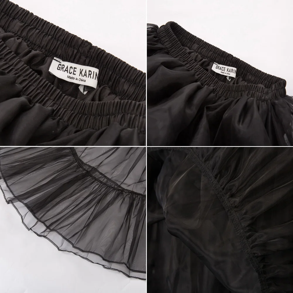 

Women's Skirts Organza Petticoat Black/white Underskirt Crinoline 3 Tiers Vintage Retro Party Ball Gown Skirts Midi-length Swing