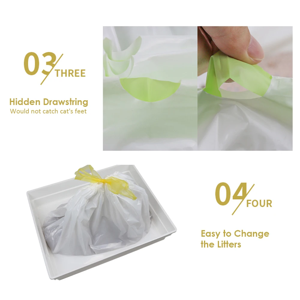 Мешок для кошачьего туалета вместительный кошачий наполнитель на шнурке чистки