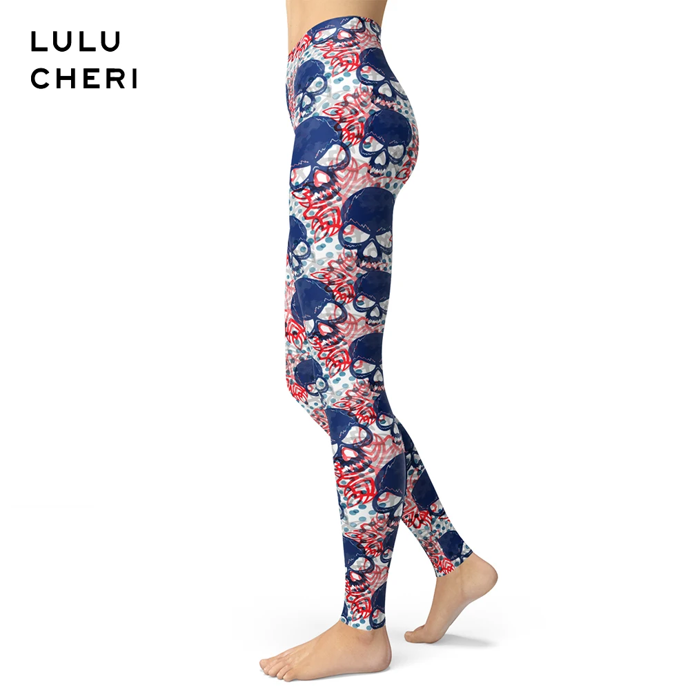 Женские леггинсы с рисунком животных черепа кошки мягкие брюки начесом