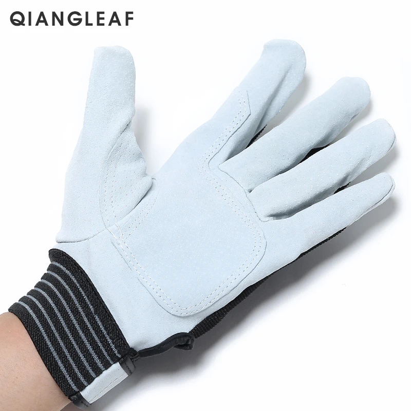 QIANGLEAF Кожаные Рабочие дышащие перчатки для вождения Садоводство Перчатки