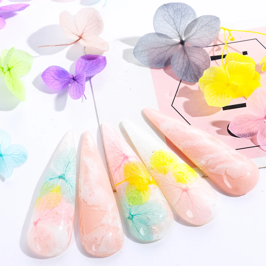 100pcs Fasting Dried Flowers 3D Nail Art Decorations Natural Floral Sticker Charms Nail Designs UV Gel Polish Accessories BE1505
