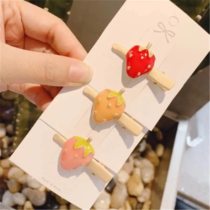 Новинка Детские аксессуары для волос заколки с фруктами и клубничками