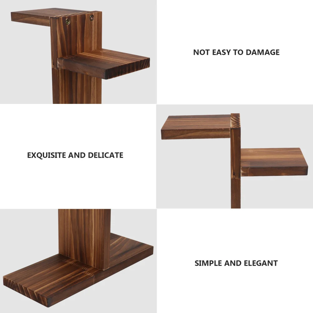 

1Pc Indoor Balcony Flowerpot Shelf Wooden Flowerpot Shelf for Home (Coffee)