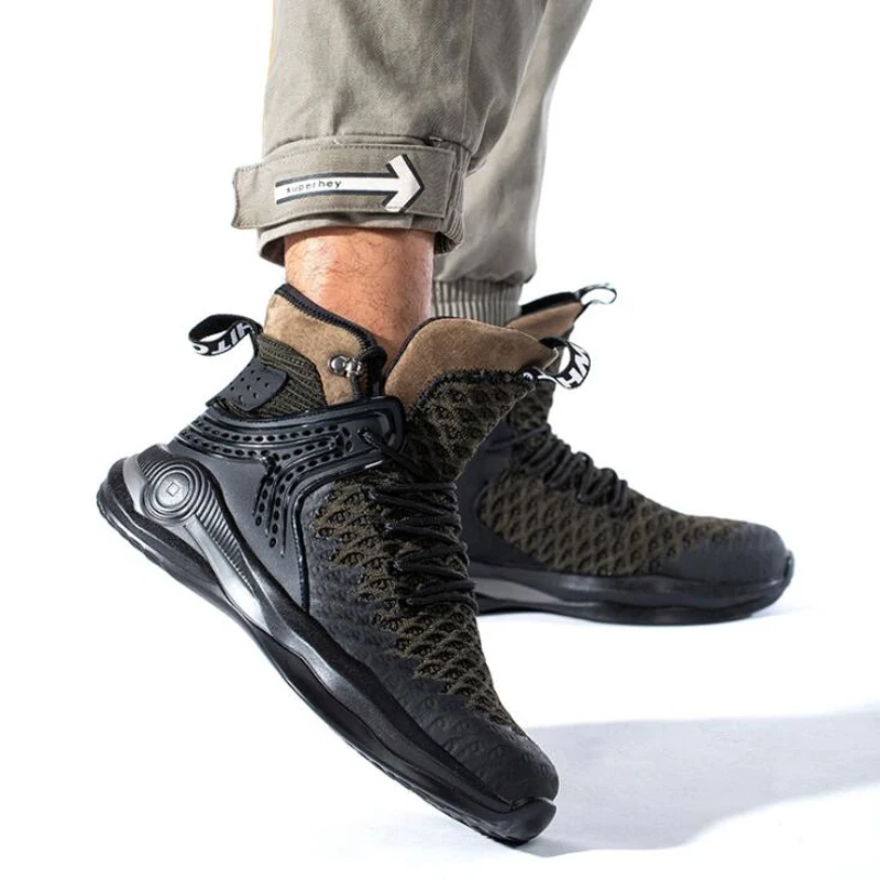Мужские зимние кроссовки со стальным носком дышащая защитная обувь для работы