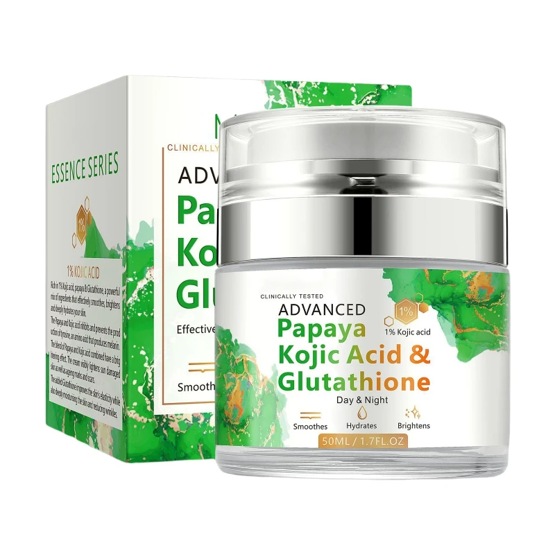 

50ml Face Papaya Kojic Acid Glutathione Cream Moisturizers Nourishing Resurfacing Smooths Refreshes Face Skin Care