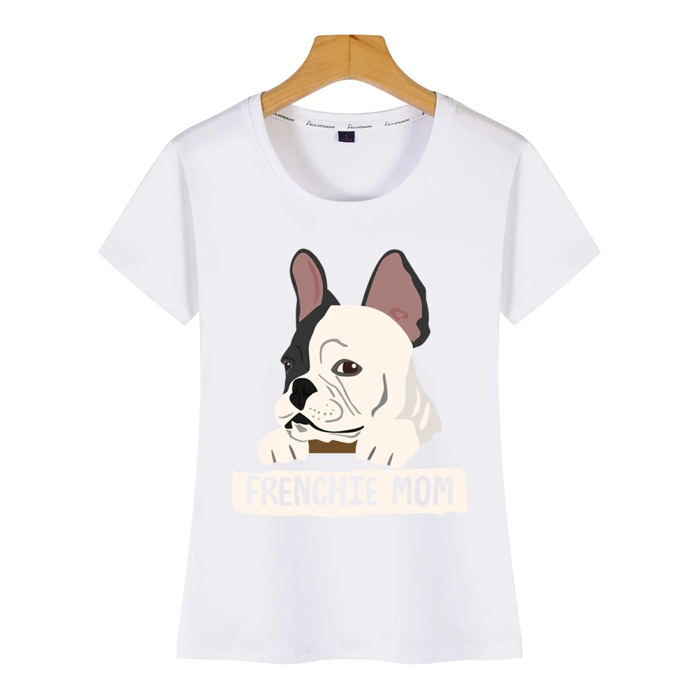Топы футболки для женщин и frenchie mom girls dog face французский бульдог летняя винтажная