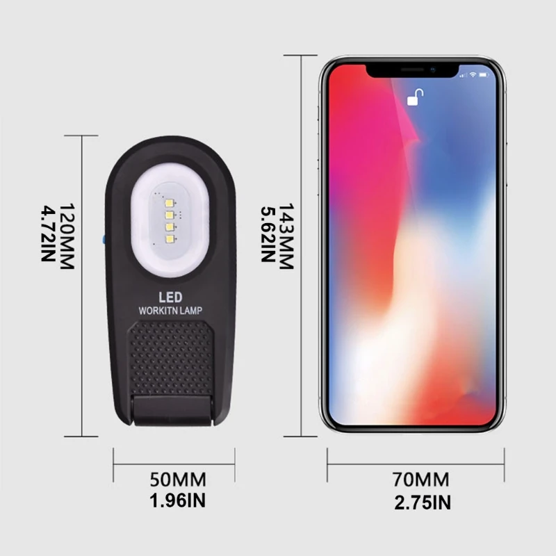 

Portable Rechargeable LED Work Light 180 Foldable Handheld Inspection COB Repair Light Strong Magnetic Base Emergency