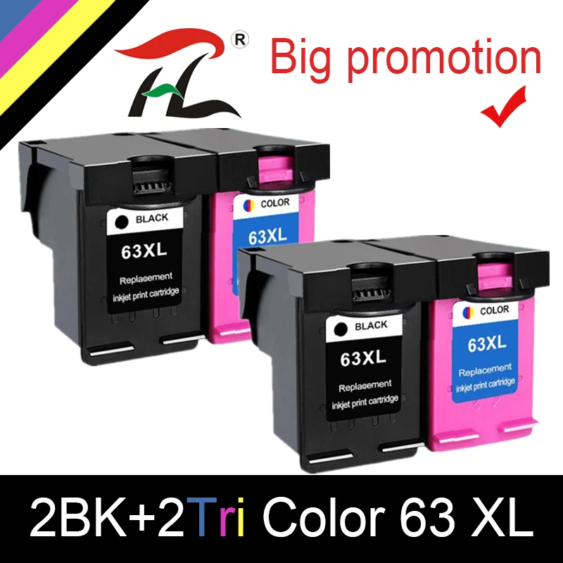 HTL 63XL картридж совместимый для hp 63 XL чернильный hp63 Deskjet 1110 2130 2131 2132 3630 4250 5220 5230 5232